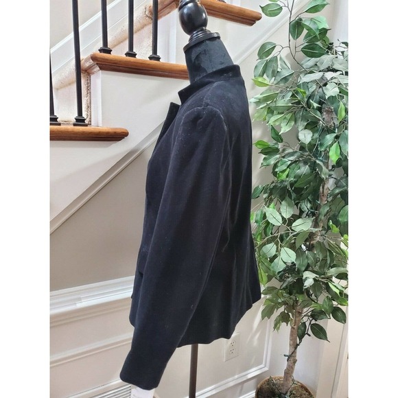 Jones NewYork Women's Black Cotton Two Buttons Single Breasted Blazer Size 12 - Picture 6 of 12